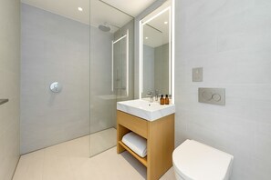 シャワー、タオル、トイレットペーパ  ー