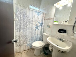 Serviettes fournies, savon, papier toilette