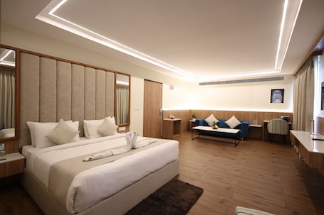 Suite, Non Smoking | Premium bedding, in-room safe, desk, laptop workspace. Rukman Hotels Jaipur