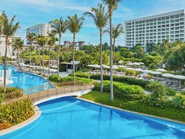 Outdoor pool, open 8:00 AM to 8:00 PM, pool umbrellas, sun loungers