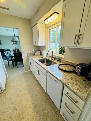 Microwave, oven, stovetop, dishwasher