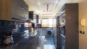 Microwave, oven, stovetop, dishwasher