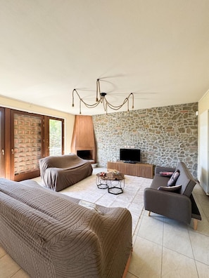 Smart TV, fireplace