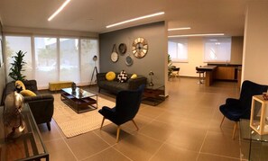 Living area - Con todo lo que necesitas, depto 1D/1B en Estoril (Santiago)