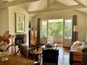 Living area - Rose Gum Cottage at Nightcap Ridge in the Byron Bay Hinterland. (Dorroughby)
