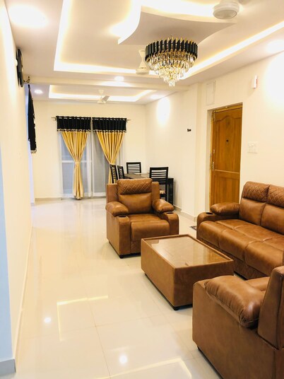 Spacious 3-bedroom apartment with WiFi, AC in delightful Hyderabad by GRV Group.
