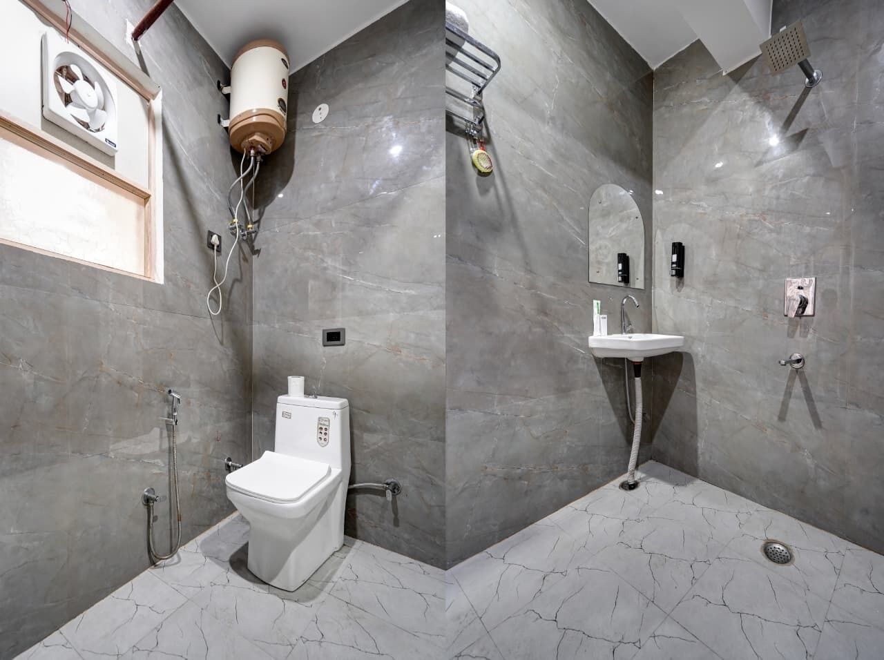 Deluxe tweepersoonskamer | Badkamer | Een aparte badkuip en douche, gratis toiletartikelen, handdoeken, zeep