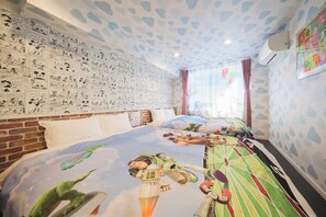 Desk, free WiFi, bed sheets