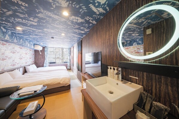 Desk, free WiFi, bed sheets