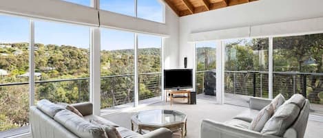 電視、壁爐、DVD 播放機