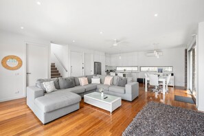 电视、壁炉、DVD 播放器