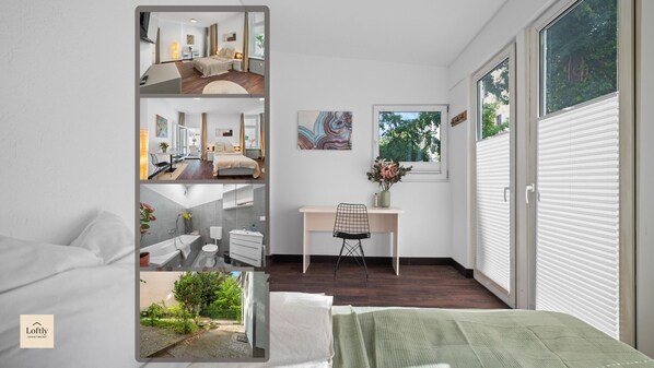 2 Schlafzimmer, Schreibtisch, Bügeleisen/Bügelbrett, Reisekinderbett