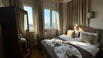 Comfort dubbelrum - 1 sovrum - luftkonditionering - havsutsikt | SÀngtillbehör av högsta kvalitet och mörklÀggningsgardiner