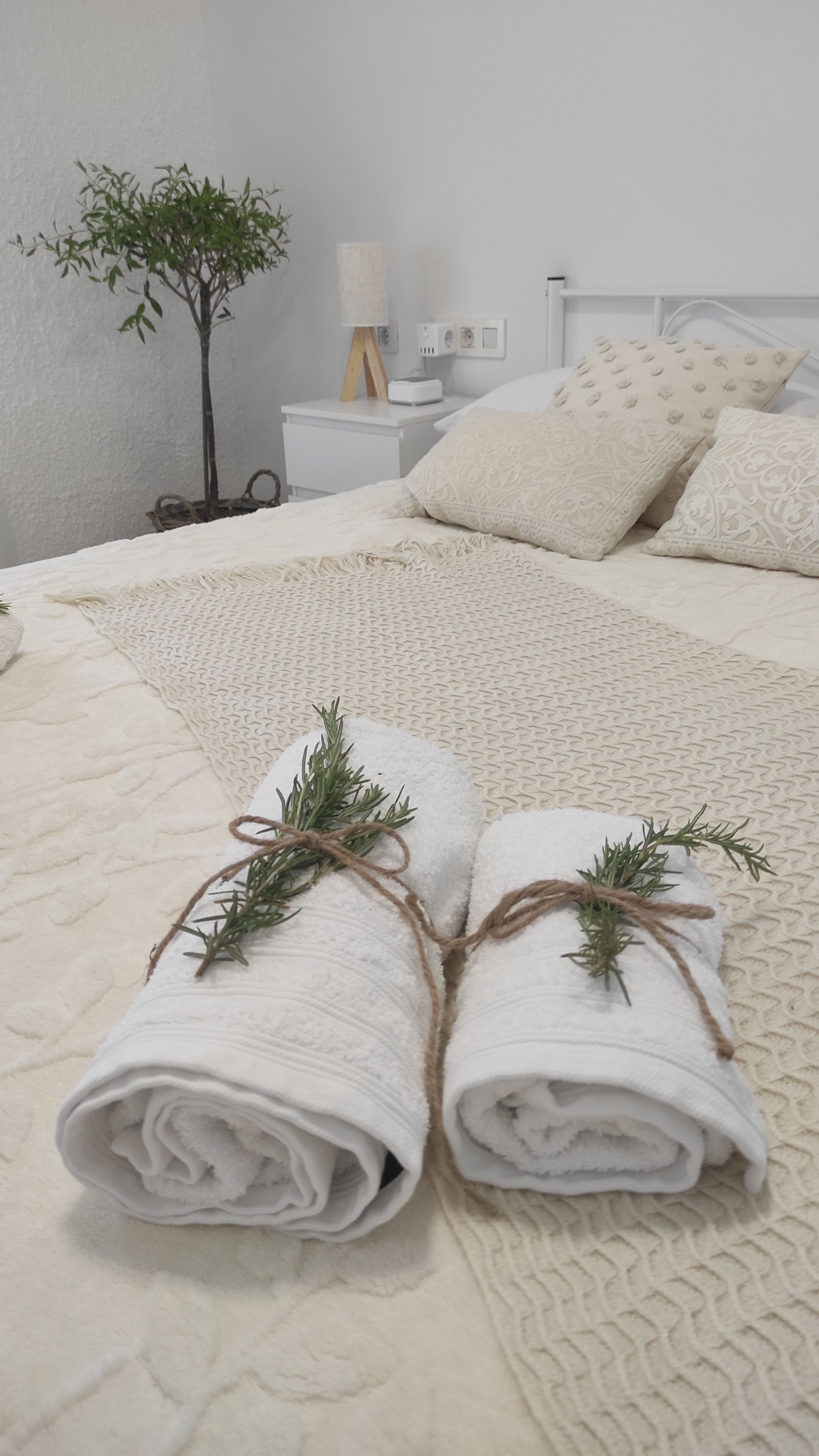 2 dormitorios, caja fuerte, tabla de planchar con plancha