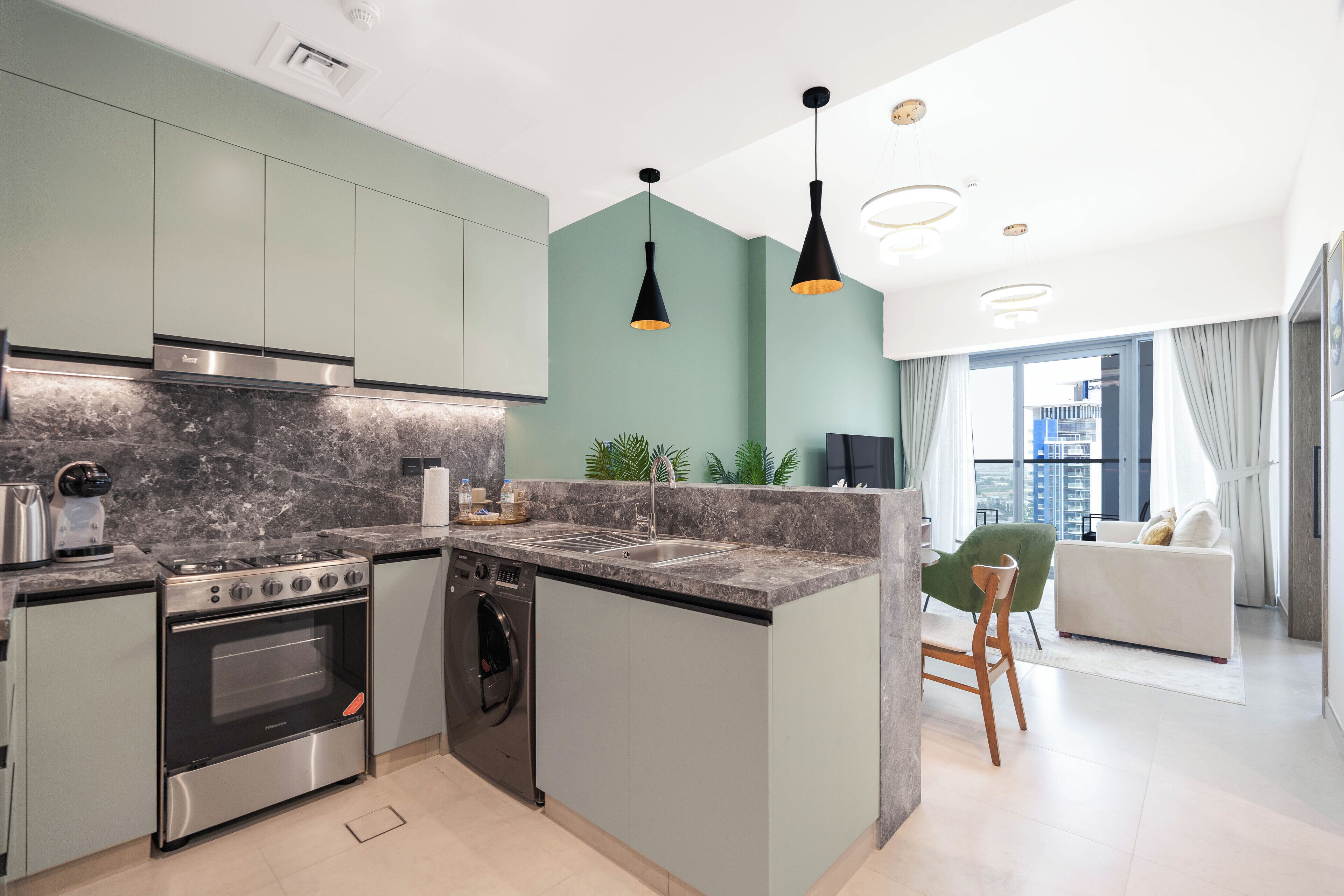 Deluxe Apartment, Balcony | Private kitchen