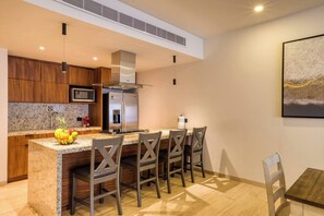 Fridge, microwave, coffee/tea maker, toaster