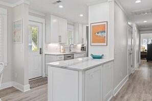 Fridge, microwave, oven, stovetop - Palms of Hart- 2 Blocks from Beach, Dog Friendly (Isle of Palms)
