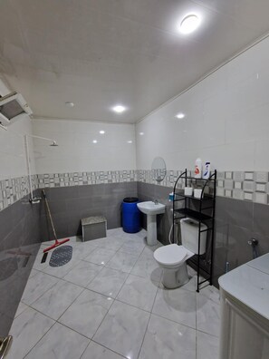 Shower, towels, soap, toilet paper - Studio with terrace 10 mn from airport and beach sablette beatch (El-Harrach)