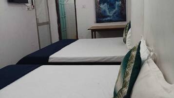 Premium bedding, desk, laptop workspace, bed sheets