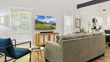 Smart TV, video games, foosball, books