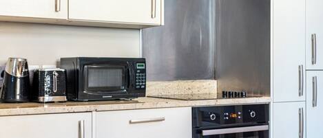 Fridge, microwave, oven, toaster