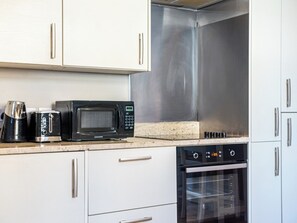 Fridge, microwave, oven, toaster