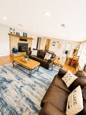 Smart TV, fireplace, video games