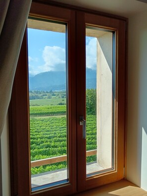 Vue sur la campagne depuis l’hébergement