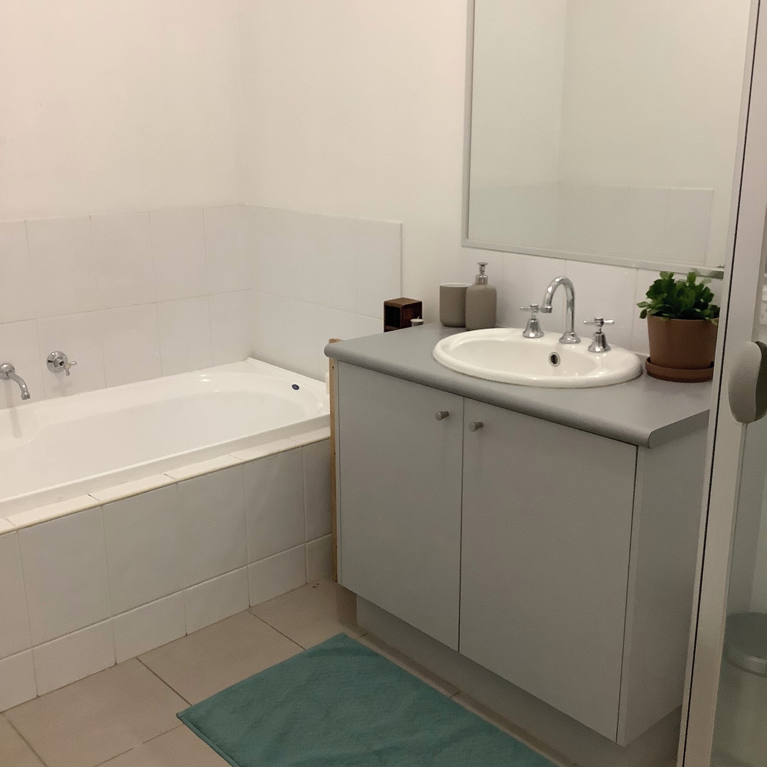 Ducha, toallas, jabón, papel higiénico