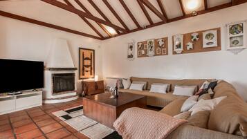 Televisie en een open haard