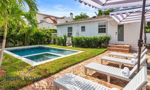 Piscine extérieure, piscine chauffée