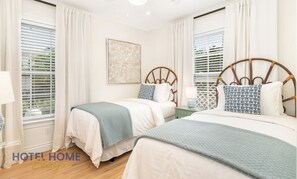 3 bedrooms, desk, iron/ironing board, travel cot