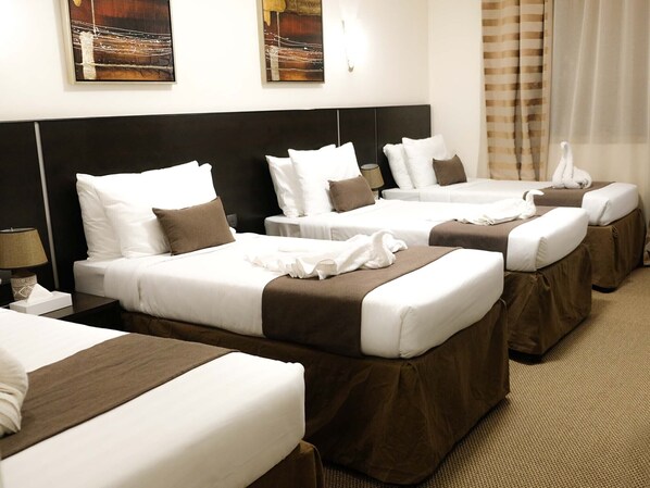 Desk, free WiFi, bed sheets