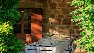 Outdoor banquet area