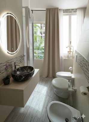 อ่างอาบน้ำแบบหัวเจ็ต, เรนชาวเวอร์, ไดร์เป่าผม, โถสุขภัณฑ์แบบบิเดท์