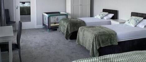 1 habitación, tabla de planchar con plancha, cuna de viaje y wifi