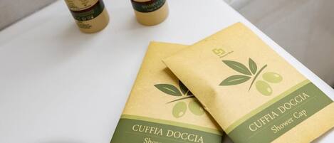 Douche, articles de toilette gratuits, sèche-cheveux, bidet