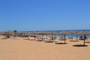 Beach nearby, sun-loungers