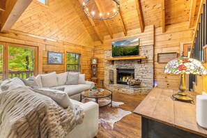 TV, fireplace, offices