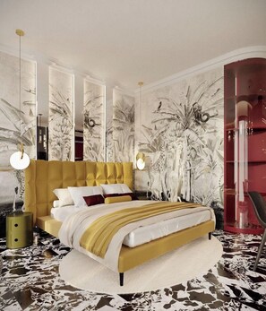 ห้องซูพีเรียสตูดิโอสวีท, เตียงควีนไซส์ 1 เตียง, ระเบียง | เครื่องน�อนระดับพรีเมียม, ห้องพักตกแต่งอย่างมีเอกลักษณ์