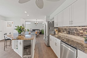 Fridge, microwave, stovetop, dishwasher