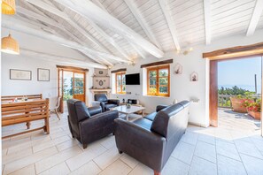 TV, fireplace, DVD player, stereo - Villa 'Iremia Antipaxos' with Sea View, Wi-Fi and Air Conditioning (Antipaxos)