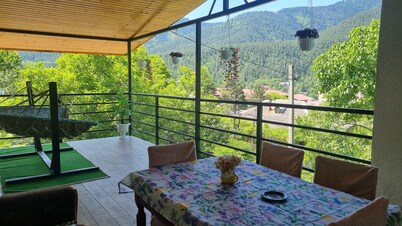   Apartment with balcony and mountains panoramic view