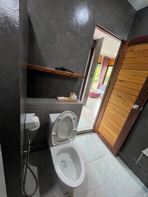 Assecador de cabells, bidet, tovalloles i sabó