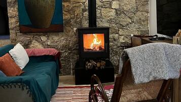 Télévision, cheminée