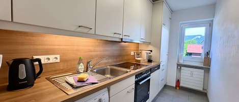 Frigorifero, forno, piano cottura, lavastoviglie