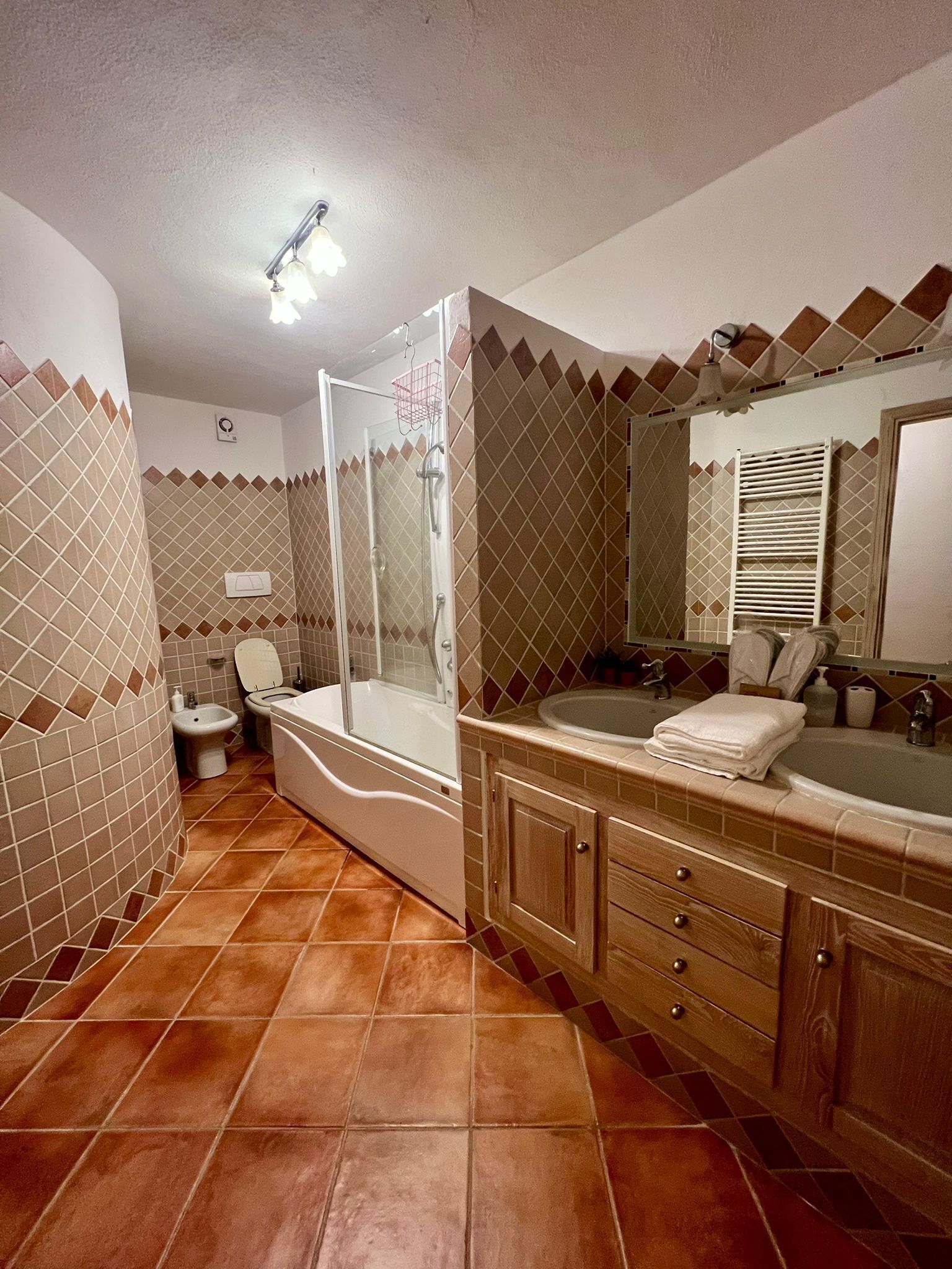 Dusche, Haartrockner, Bidet, Handtücher