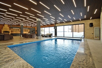 Wooden Villa with pool and sauna 