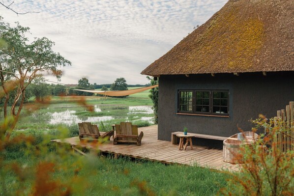 Terrace/patio - Cottage "Am Wald" links (Bissee)