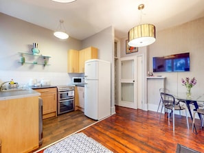Fridge, microwave, oven, toaster